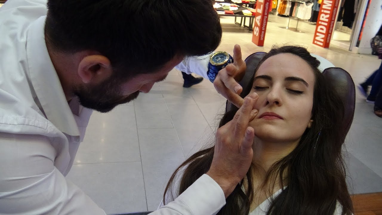 ASMR TURKISH FEMALE CHAIR MASSAGE + face, neck, back, shoulder, sleep massage + bayan uyku masajı